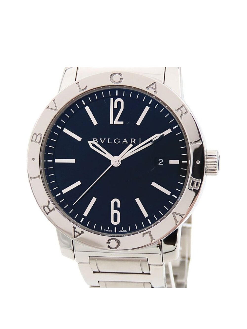 Bvlgari Black SS Date Box Watch Automatic